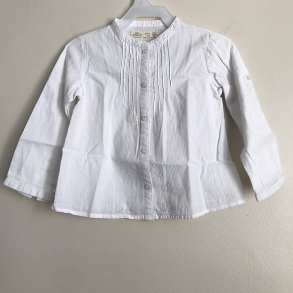 Zara Shirts & Tops Zara Baby Girl White Button Down Long Sleeve Top